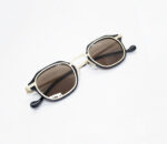Skelet Black & Gold Hexagonal Sunglasses - Image 4