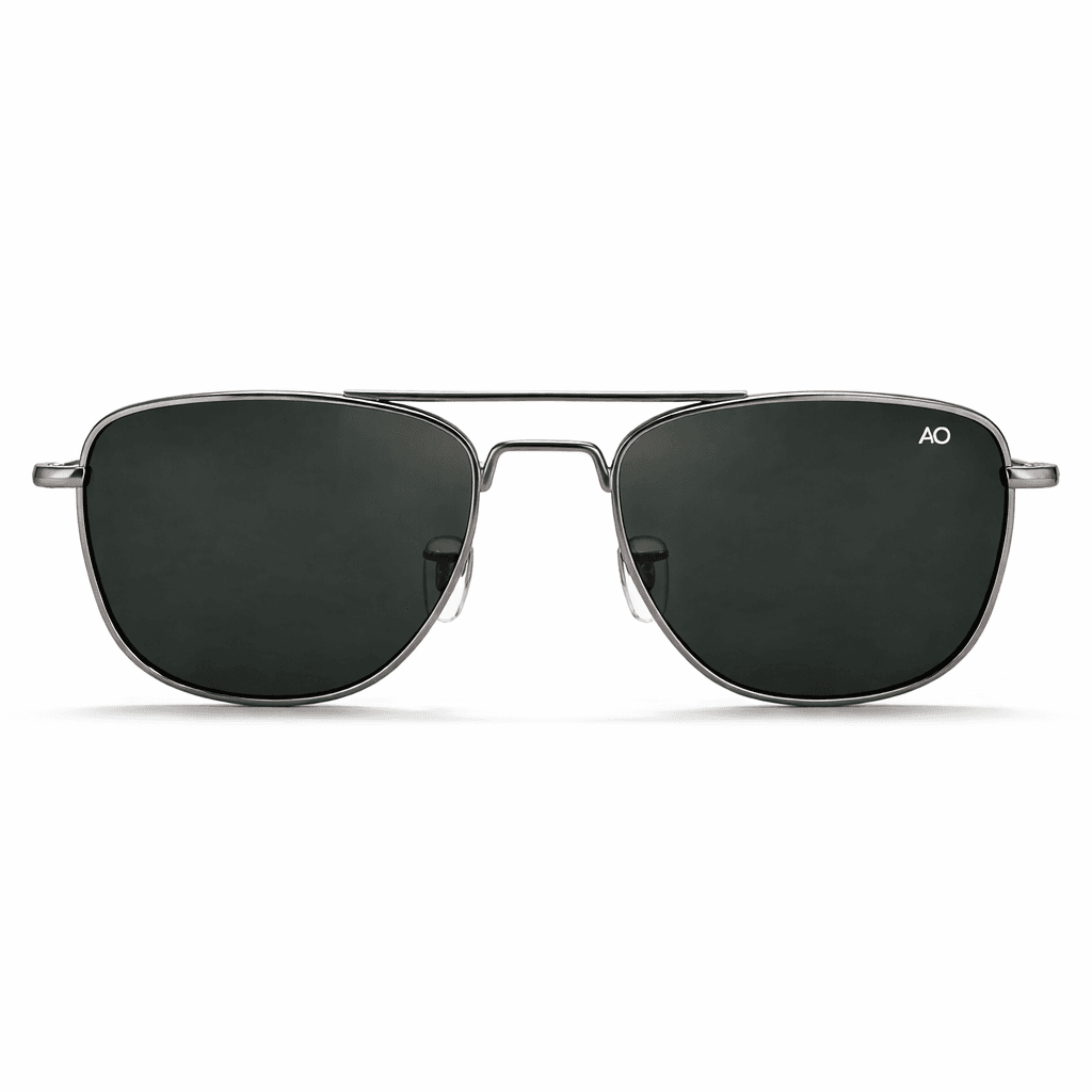 AO Aviator Gun Metal Sunglasses (Green Glass)