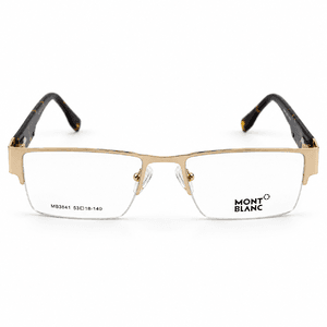 Montblanc Mb3841 C6 Gold & Tortoise Semi Rim Rectangle Prescription Eyeglasses Frame 4